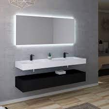 Meubles vasque salle de bain livraison à domicile gratuite retour gratuit qualité design à prix discount. Meuble De Salle De Bain Double Vasque 160 Cm Meuble Double Vasque 160 Cm Avellino Salledebain Online