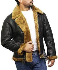 Brandslock Mens Pilot Aviator B3 Wwii Genuine Shearling Sheepskin Leather Bomber Flying Jacket Amazon Co Uk Clothing Flying Jacket Jackets Leather Jacket Men