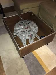 I'm a programmer/machinist and wanted a cool way to display some trophy parts i've machined over the years. Finally Got Around To Making A Coffee Table Display Case For My Millennium Falcon Lego