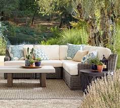 Egyptian civilization has to its credit the most ancient wicker furniture which dates back to 3000 bc but it was only during the victorian era that the. Huntington All Weather Wicker Outdoor Sectional Slope Arm Set Pottery Barn