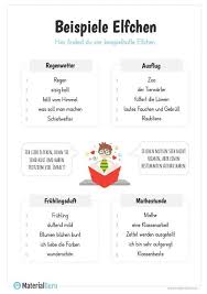Beispiele Elfchen In 2020 Elfchen Lehramt Grundschule Deutsch Lernen