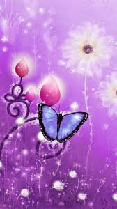 Purple butterfly wallpaper for phone. Cute Butterfly Wallpaper Violet Purple Butterfly Pink Heart 316052 Wallpaperuse