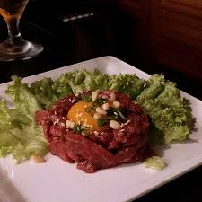 Thin steak round steak thin sliced beef korean rice cooker cake. Thin Sliced Marbled Raw Wagyu Marinated With Spicy Miso Sauce And Topped With Japanese Raw Egg You Re Lookin At Our Wagyu Beef Yukke Best Savoured On Its Own Or On A Bed