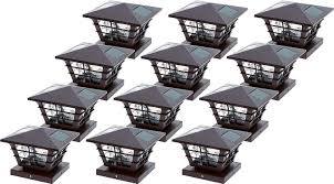 Greenlighting 5x5 Solar Post Cap Light With 4x4 Base Adapter Brown 12 Pack Amazon Com