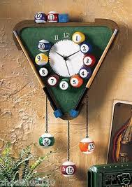 Pin By Duncan Houtman On Shop The Man Room Decor Wall Clock Hanging Billiard Room Pool Table Room