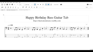 Happy Birthday Bass Guitar Tab Bass Guitar Tabs Bass Guitar Guitar Tabs