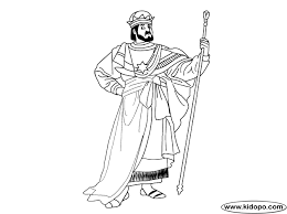 Teach your child how to identify colors and numbers and stay within the lines. King Solomon Coloring Page