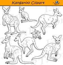 Book black and white clipart. Kangaroo Clipart Set Graphics Download Clipart 4 School