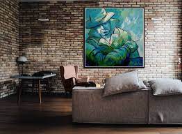 Large Man Painting On Canvas Masculine Wall Art Figure Painting Living Room Canvas Painting Masculine Wall Art Home Decor Wall Art