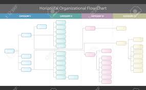 Horizontal Organizational Corporate Flow Chart Vector Graphic