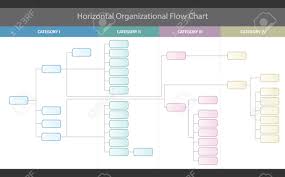 Horizontal Organizational Corporate Flow Chart Vector Graphic