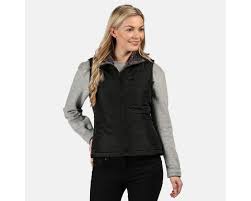 Tissu fin mais chaud type pull 100% viscose.longueur 127 cm. Gilet Sans Manches Femme Isolant Avec Fourrure Interieure Westlynn Noir Regatta