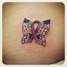 I like this ribbon tattoo because its simple yet it has a touch creativity to it as well. Pin By Whitney Alford On Tattoos Piercing S Awareness Tattoo Multiple Myeloma Awareness Multiple Myeloma