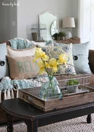 Light Blue And Yellow Nice Accent Colors With A Brown Sofa Summer Living Room House By Hoff A Summer Living Room Farm House Living Room Living Room Colors
