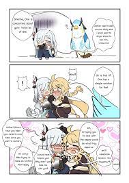 Shenhe and her emotional support traveler 🥰 (by sesield) : r/Aether_Mains