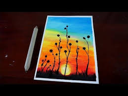Oil pastel art oil pastel drawings oil pastel paintings oil pastels oil pastel landscape kids class beginners mountain landscape drawing with oil pastel youtube. How To Draw A Easy Sunset Scenery For Beginners With Oil Pastel Step By Step Youtube Oil Pastel Paintings Oil Pastel Drawings Drawings