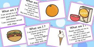 I decided to put together some what am i graphics together for us to play at home or even in the car on the go. What Am I Food Themed Guessing Game Riddles Adjectives Guessing Games For Kids Guessing Games