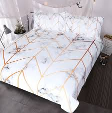 Blessliving Marble Texture Bedding Set Black White Golden Duvet Cover Bettwasche Tumblr Bettwasche Bettwasche Set