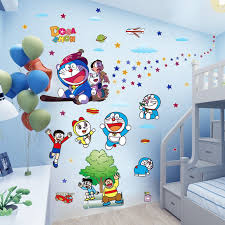 We design children bedroom with cartoon painting. Wall Paperanimated Cartoon Wall Stickers Doraemon Boy Children Room Decorative Wallpaper From Sticky Sweet Bedroom Shopee Philippines