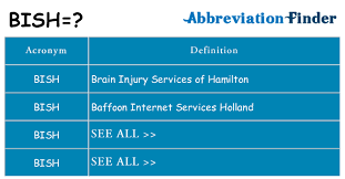 Despite our efforts, occasionally errors resulting from typos, inaccurate detail information or technical mistakes may occur. What Does Bish Mean Bish Definitions Abbreviation Finder