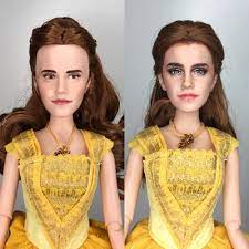 As well as emma watson's belle, who is seen wearing the disney princess's famous yellow dress, there's also gaston (played by luke evans), cogsworth a lot of people are complaining about emma watson. Artist Mark Jonathan Gave That Emma Watson Doll A Major Makeover Paper
