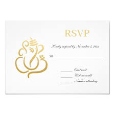 Elegant Gold Ganesh Indian Wedding Rsvp Invitation Zazzle Com In 2020 Wedding Rsvp Printable Wedding Invitations Vintage Indian Wedding