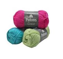 Patons Grace Snow Yarn - 6 Pack Of 1.75oz/50g - Cotton - 3 DK