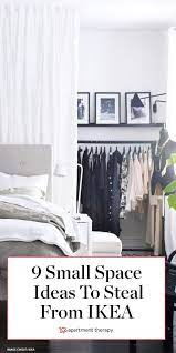 12 Clever Small Space Ideas To Steal From Ikea Ikea Small Spaces Ikea Small Bedroom Living Room And Bedroom Combo