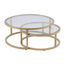 See more ideas about nesting coffee tables, furniture, decor. Boston Loft Furnishings Ester 35 5 In X 14 75 In Gold Frame And Glass Top 2 Piece Nesting Coffee Table Atg0924 Rona