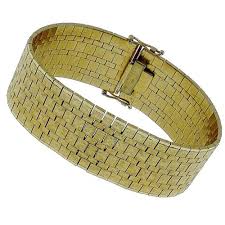 David yurman crossover bracelet with 18k gold. Vintage Gold Bracelet New York Estate Jewelry