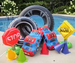 Pool Party Ideas For A Themed Cars Party Pool Party Games Cars Party Cars Theme Birthday Party