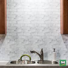 Add Timeless Appeal To A Traditional Kitchen With Vinyl Backsplash Peel Stick Tile Beneath Its Glossy Fac Vinyl Backsplash Stick On Tiles Peel Stick Vinyl