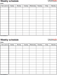 Jewish theological seminary employee work schedule. Free Weekly Schedules For Pdf 18 Templates