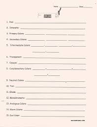 No Corner Suns Color Theory Worksheet Intermediate Secondary Color Theory Worksheet Art Worksheets Color Theory