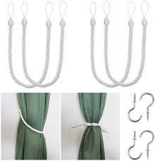 Types of curtain tie backs. Handmade Curtain Holdbacks With 2 Metal Screw Hooks Coffee 2pack Bel Avenir Curtain Tiebacks Ropes Tie Backs Holdbacks Window Treatment Hardware Rayvoltbike Com