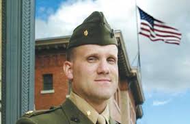 Local soldier honored Marine Corps Maj. Brian Gilman stands in front of the  Butte-Silver Bow