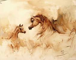 علي المعمار ali almimar horse canvas painting arabian art arabian horse art