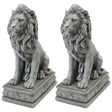 Design Toscano Fouquet Royal Palace Sentinel Lion Statue Set 2 Piece Ly988278 The Home Depot Statue Animal Statues Design Toscano