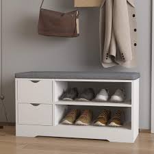 See more ideas about ottoman, leather ottoman, leather storage ottoman. Vanimeu White Shoe Bench Ottoman Storage Unit Hallway Bench Seat Furniture 80x30x45cm Buy Online In Colombia At Desertcart Co Productid 197275119