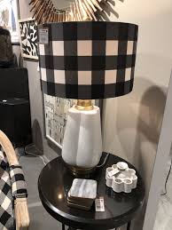 Black And White Buffalo Check Home Decor Buffalo Check Lamp White Lamp Home Decor Lamp