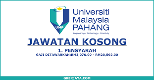 Penolong jurutera gred ja29 (awam) 3. Kerja Kosong Pensyarah Di Universiti Malaysia Pahang Mohon Online