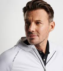 Peter Millar Merge Elite Hybrid Hooded Jacket: White