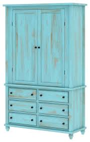 Victorian Turquoise Mango Wood Clothing Armoire Wardrobe With Drawers Farmhouse Armoires And Wardrobes By Sierra Living Concepts