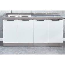 Check spelling or type a new query. Pre Order Modern Kitchen Cabinet With Tempered Glass Door Stainless Steel Table Top Left Side Double Sink Shopee Malaysia