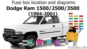 I need the color code for the stereo wiring in order to install an after market cd player. Fuse Box Location And Diagrams Dodge Ram 1994 2001 Youtube
