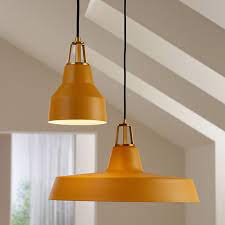 Maddox Mustard Farmhouse Pendant Small With Brass Socket In 2021 Farmhouse Pendant Farmhouse Pendant Lighting Yellow Pendant Light