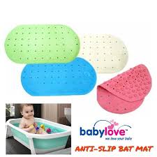 A baby bath mat is placed at the base of a tub to provide a good grip to the baby's feet. 2842 Baby Love Anti Slip Bath Mat Shopee Malaysia