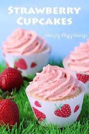Strawberry Cupcakes With Printable Wrappers Hungry Happenings Video Recipe Cupcake Recipes Strawberry Cupcakes Frosting Recipes