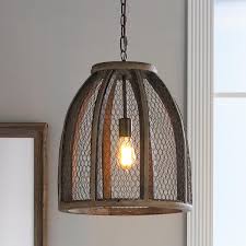 Change out that old fluorescent light with a diy pendant light above the sink. Chicken Wire Pendant Light Large Wire Pendant Light Industrial Light Fixtures Light Fixtures