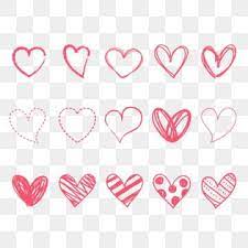 Pink Hand Drawing Love Heart Icons Design Element Set Classical Collection Day Png And Vector With Transparent Background For Free Download How To Draw Hands Cute Pink Background Heart Icons